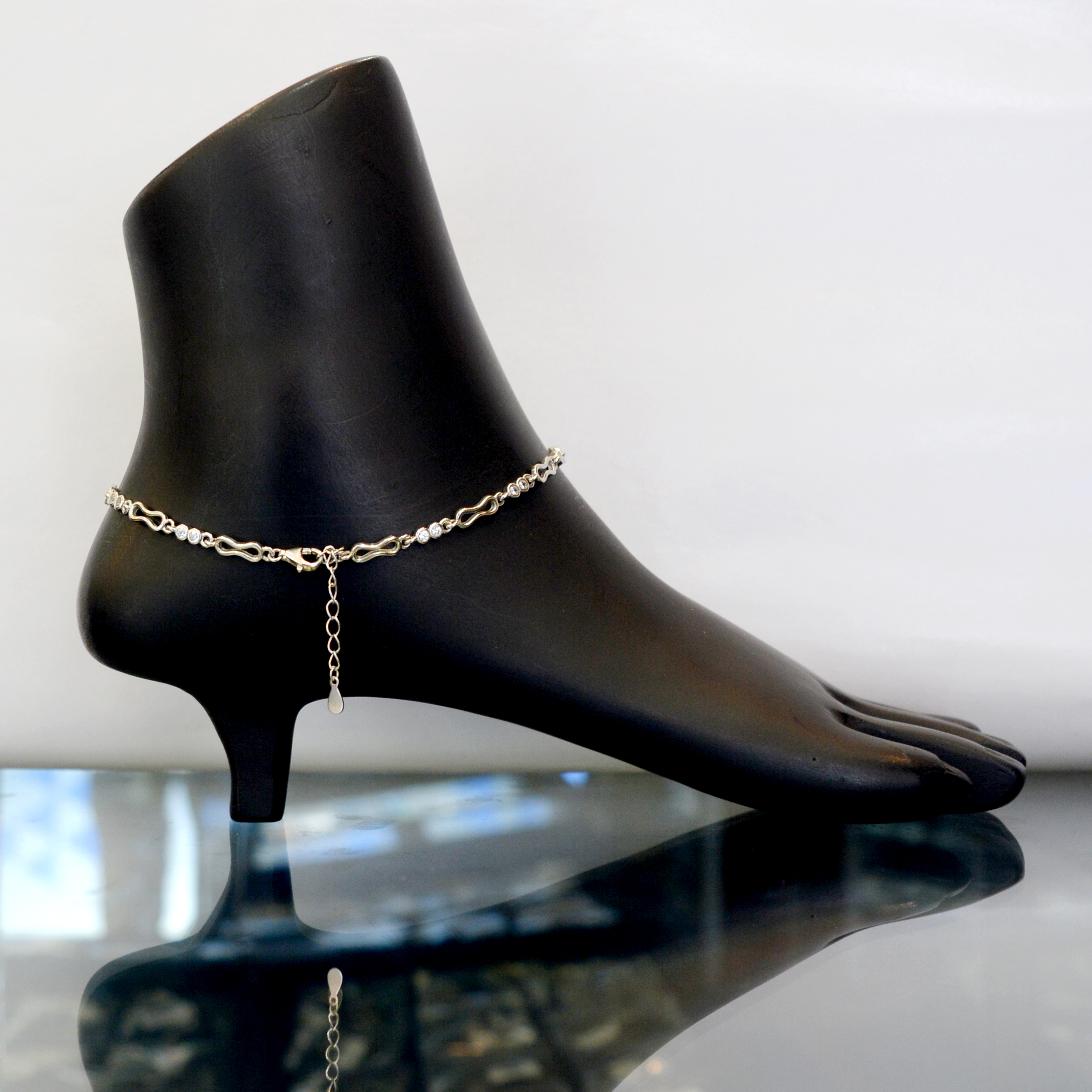 Unique Stylish Bridal 925 Silver Antique Anklets VS ANK 124 B