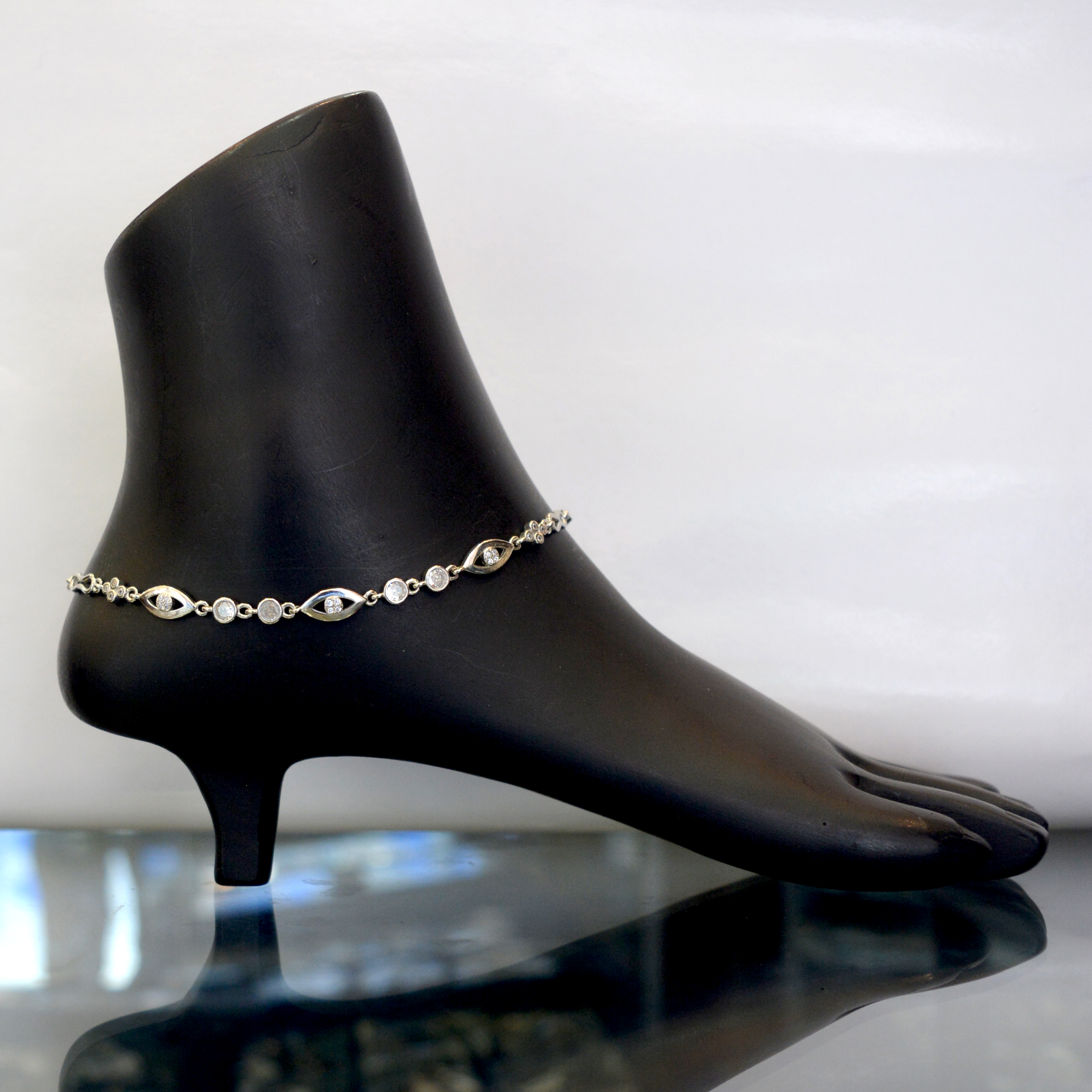 Unique Stylish Bridal 925 Silver Antique Anklets VS ANK 124